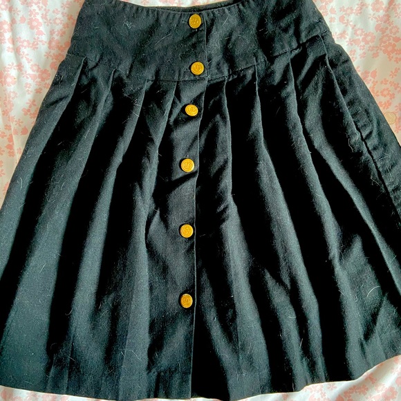 Goth Knee Length Black Skirt , Cosplay , Uniform - Picture 1 of 3